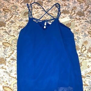 Royal Blue Silk top- size medium- never worn with tags- from a boutique